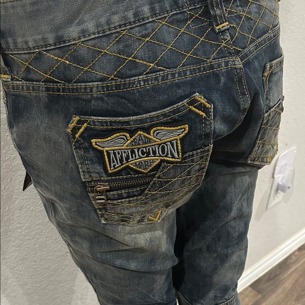 Affliction Dark Wash Skinny Jeans - Picture 4 of 11